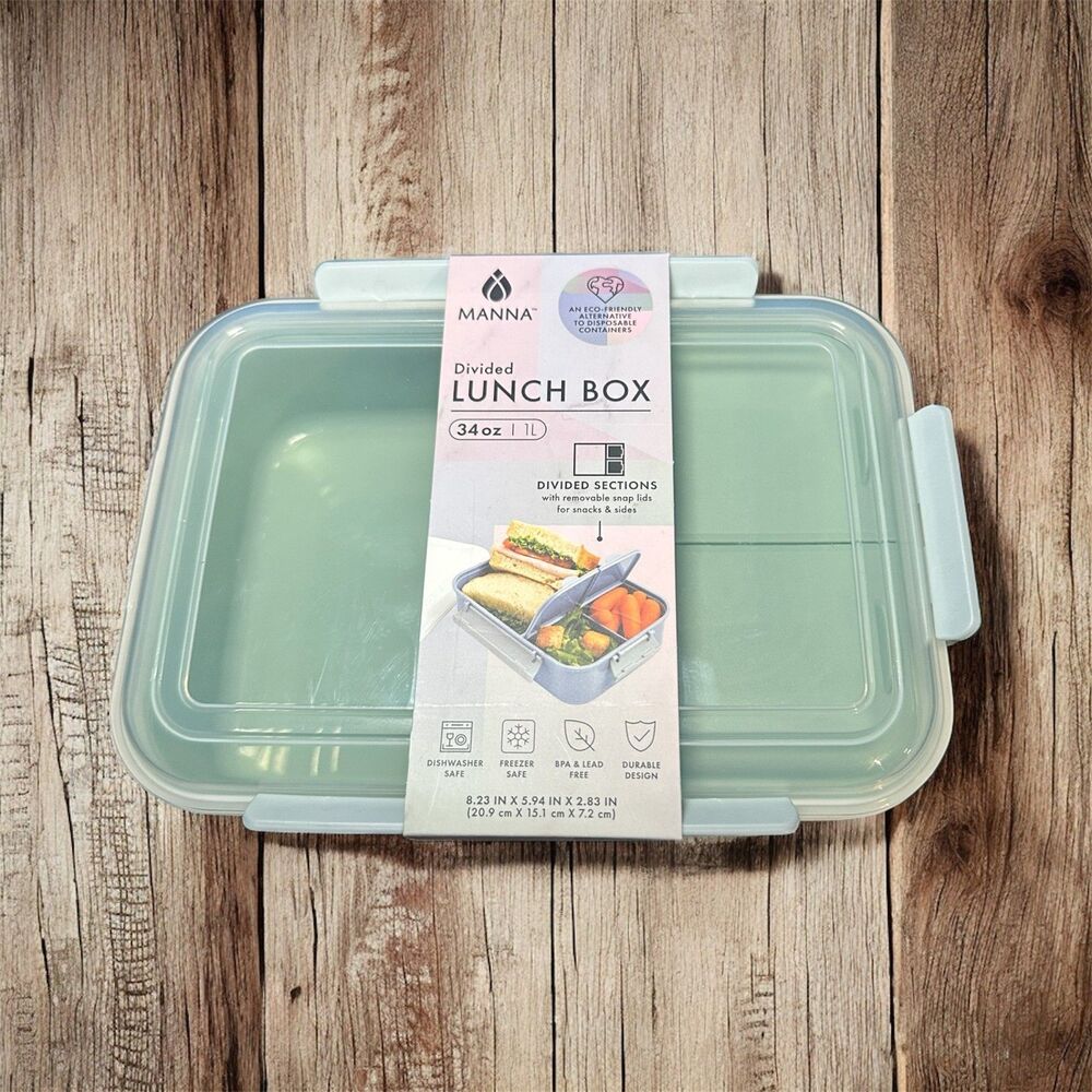 MANNA 34oz‎ Color Green Divided Lunch Box